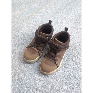 OshKosh Bgosh Hook Loop Closure Brown Boots Toddler Boy Size 8